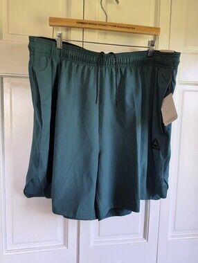 NEW REEBOK Athletic Pace Breaker Woven Shorts 7" Inseam Pockets 3XL Balsam